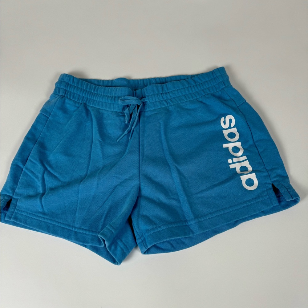 Adidas shorts, sweats, blue, elastic waist, size small, pre-loved